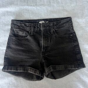 Old Navy Black Rolled-Hem Denim Shorts